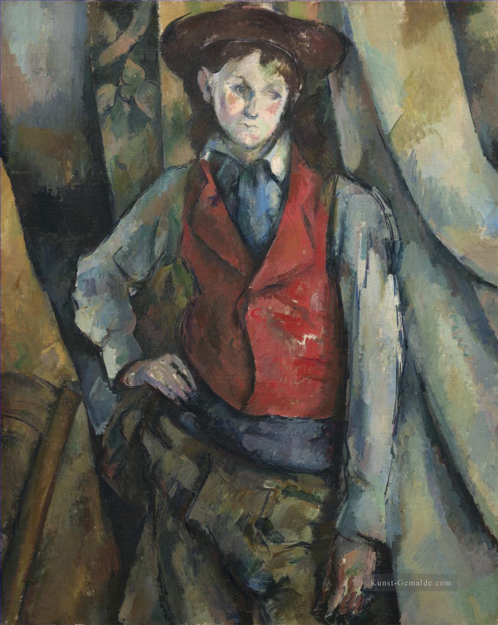 Junge in einer roten Weste Paul Cezanne Ölgemälde